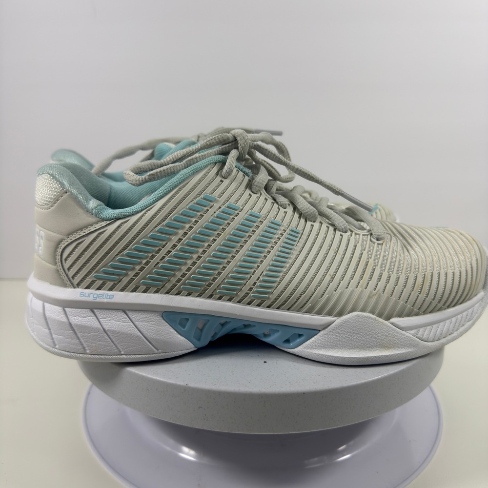 K-Swiss Women's Tennis Shoes Low Court Sneakers Cream Blue Size 9 - Picture 8 of 15